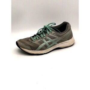 Asics Womens Sneaker Gel Contend 5‎ Gray Green 9 Athletic Running Shoe 1012A234